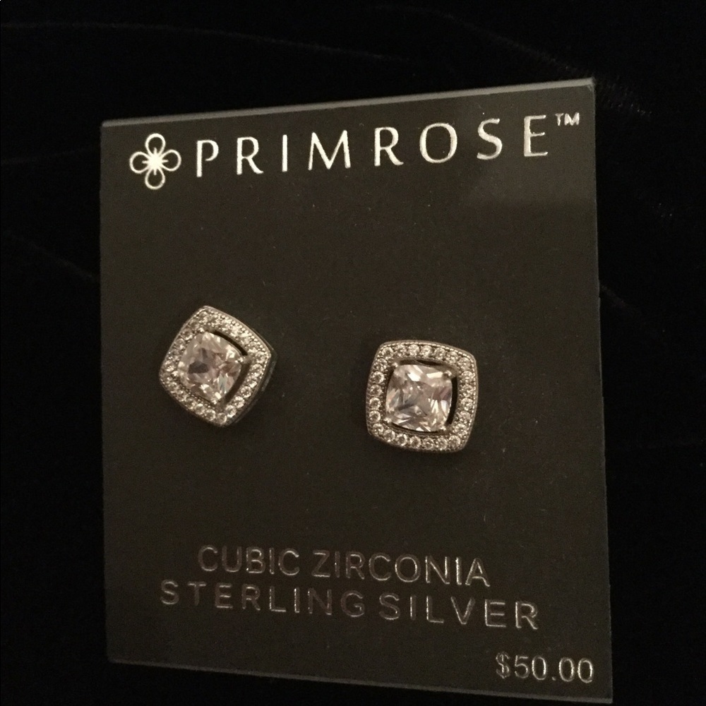 Primrose Cubic Zirconia Sterling Silver Studs 44$